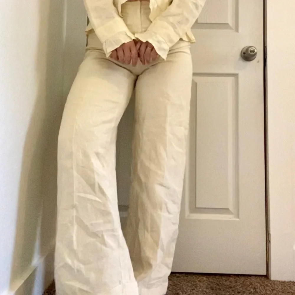 100% Linen coastal Grandma two piece outfit set